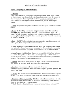 The Scientific Method Outline