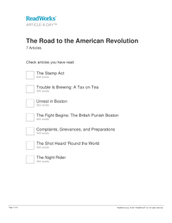 Road to Revolution passages