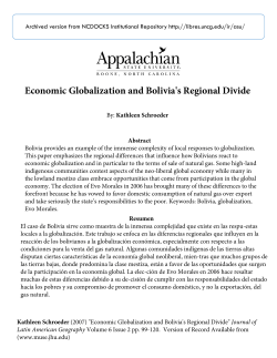 Economic Globalization and Bolivia`s Regional Divide