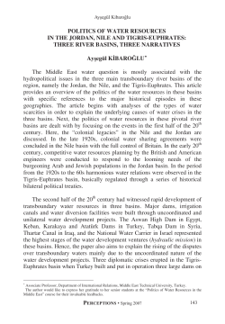 POLITICS OF WATER RESOURCES IN THE JORDAN, NILE AND