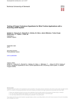 Testing of Frozen Turbulence Hypothesis for Wind Turbine