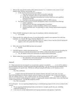1. What are the steps and the timeline of the selection process? (i.e.