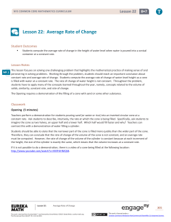 Lesson 22: Average Rate of Change