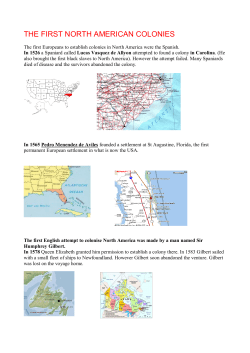 THE FIRST NORTH AMERICAN COLONIES