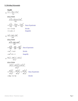 Simplify 13. SOLUTION: 15. SOLUTION: 17. SOLUTION: Simplify. 5