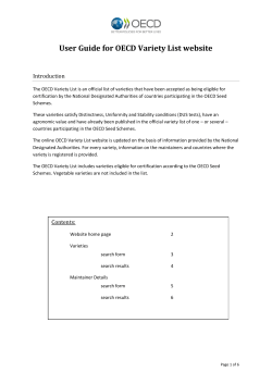 User Guide for OECD Variety List website