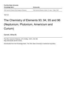 The Chemistry of Elements 93, 94, 95 and 96 (Neptunium