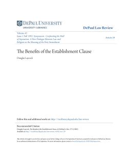 The Benefits of the Establishment Clause - Via Sapientiae