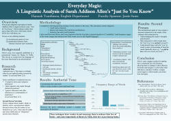 Hannah Tumlinson, English Department Faculty Sponsor: Jessie