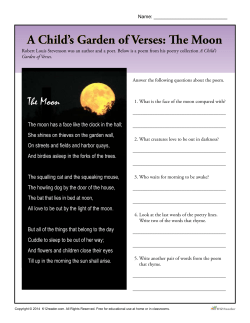A Child`s Garden of Verses: The Moon