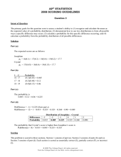 AP&reg; STATISTICS 2008 SCORING GUIDELINES