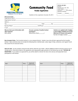 FORSYTHIA FESTIVAL 2000