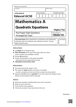 Quadratic Equations