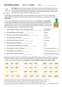 Rounding numbers. Stg 6 x/&divide;number