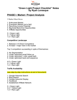 Green Light Project Checklist