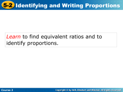 5-2 Identifying and Writing Proportions