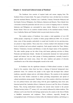 Chapter 2: Social and Cultural study of Thailand