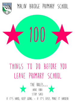 100 Things To Do - Malin Bridge Primary School