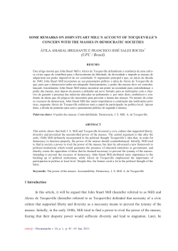 Some remarks on John Stuart Mill`s account of Tocqueville`s