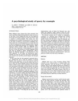 A psychological study of query by example