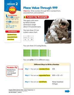 Place Value Through 999