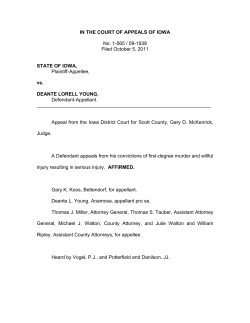 IN THE COURT OF APPEALS OF IOWA No. 1-565