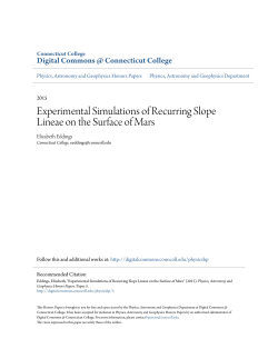 Experimental Simulations of Recurring Slope Lineae on the Surface