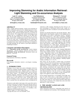 Improving Stemming for Arabic Information Retrieval: Light