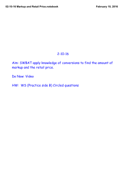 02-10-16 Markup and Retail Price.notebook