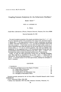 Coupling Constant Analyticity for the Anharmonic Oscillator* 76