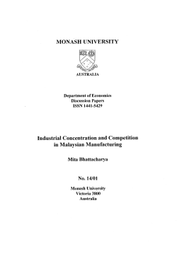 MONASH UNIVERSITY Industrial Concentration and