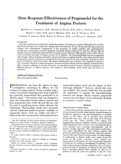 Dose Response Effectiveness of Propranolol for the