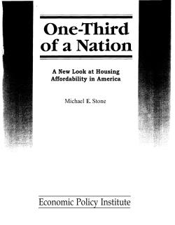One-Third of a Nation: A New Look at Housing