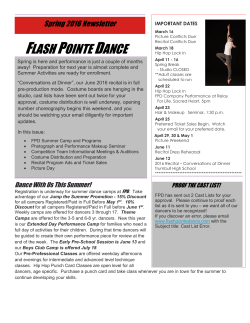 IMPORTANT DATES - Flash Pointe Dance