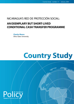 NICARAGUA`S RED DE PROTECCI&Oacute;N SOCIAL: AN EXEMPLARY