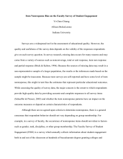 Item Nonresponse Bias on the Faculty Survey of Student