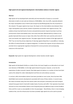 High-speed rail and regional development: intermediate stations in