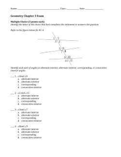 Identify each pair of angles as alternate interior