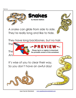 Snakes - Super Teacher Worksheets