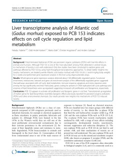 Liver transcriptome analysis of Atlantic cod (Gadus morhua