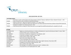 NEW ACQUISITIONS –MAY 2014 ELECTRONIC BOOKS