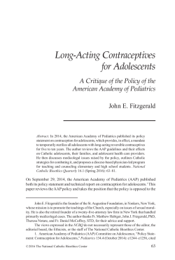 Long-Acting Contraceptives for Adolescents