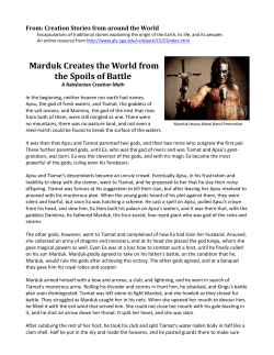 Marduk Creates the World from the Spoils of Battle