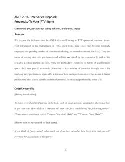 ANES 2016 Time Series Proposal: Propensity-To