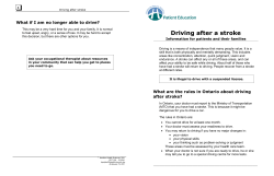 Driving after a stroke - Hamilton Health Sciences
