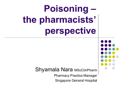 Poisoning &ndash; the pharmacists` perspective