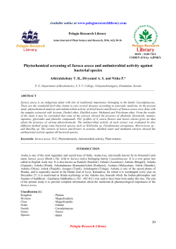 Phytochemical screening of Saraca asoca and