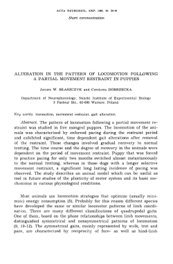 ALTERATION IN THE PATTERN OF LOCOMOTION FOLLOWING A