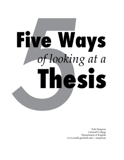 Five Ways of Looking at a Thesis
