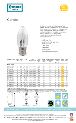 Candle - Crompton Lamps Ltd